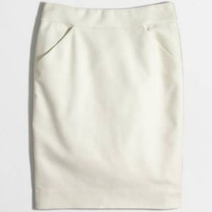 💚 J. CREW The Pencil Skirt, cream ivory, 6